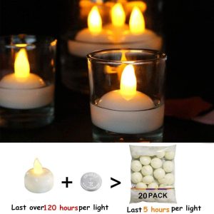 Paquete De 24 Velas Flotantes Impermeables Led, Velas De Té