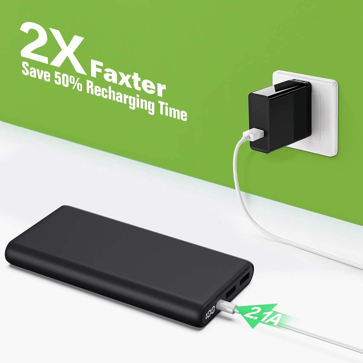 Cargador Portátil De 26800 Mah, Pantalla Digital Lcd, Baterí