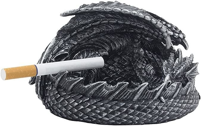 Figura Decorativa Look Mítico Dragón - Cenicero Metálico Con