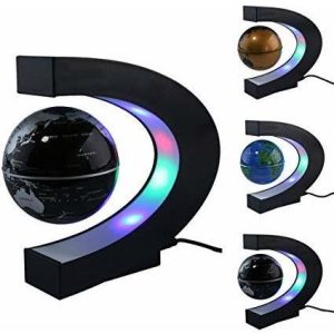 Fu Zhou Floating Globe With Colored Led Lights C Shape Anti