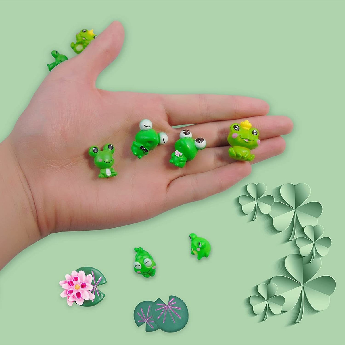 20 Piezas Lindas Rana Miniatura Figuras Rana Pastel Topper R