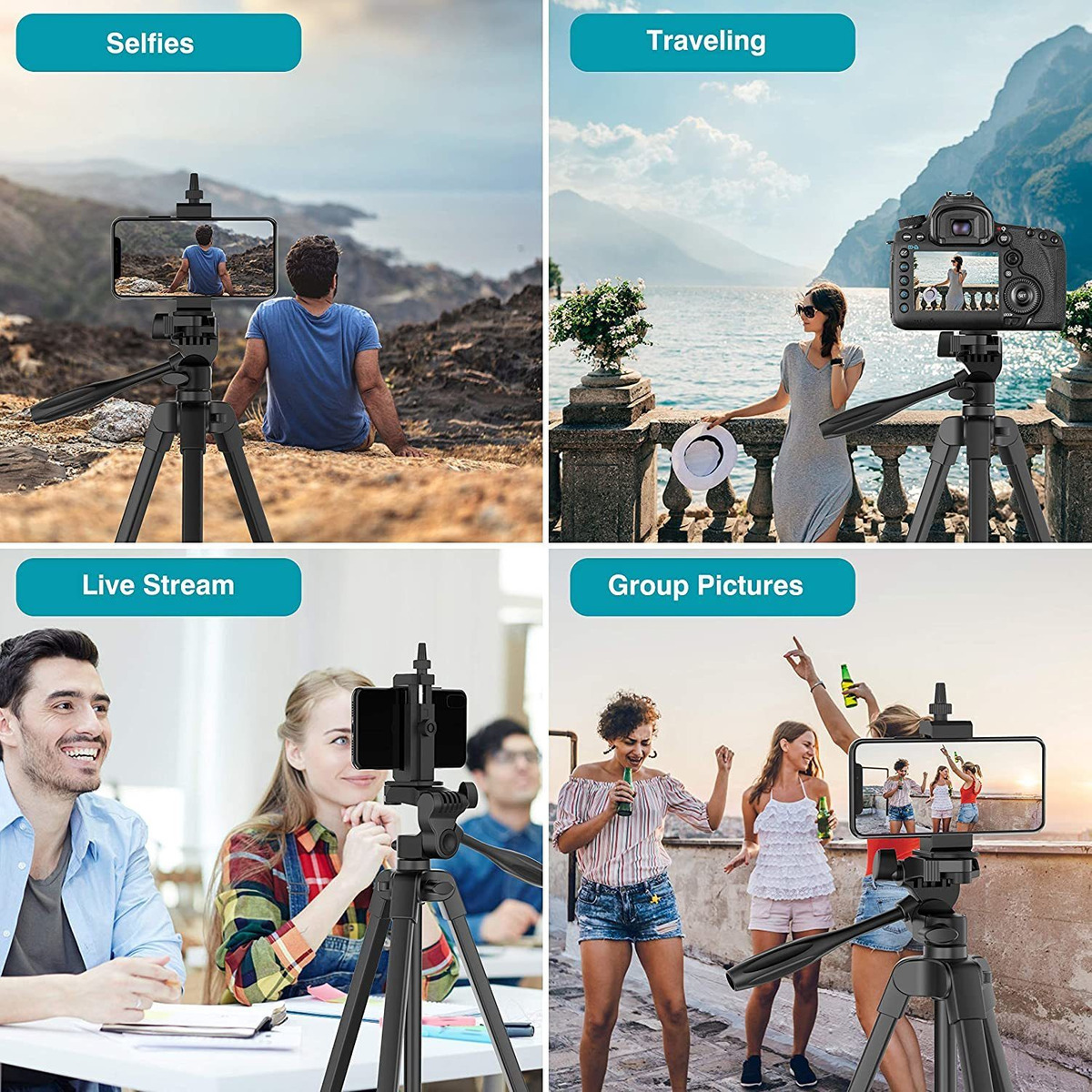 Trípode De Teléfono De 54 Pulgadas, Trípode De Cámara De Via