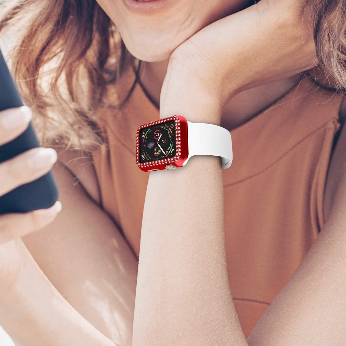 Adepoy - Carcasa Para Apple Watch Con Protector De Pantalla