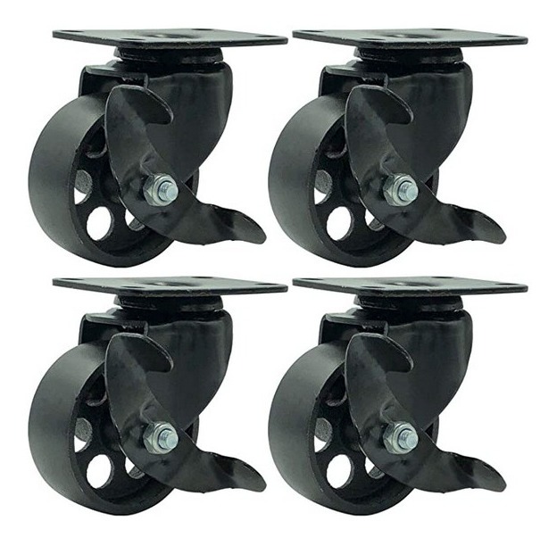 Factorduty 4 Todo Negro Metal Placa Giratoria Ruedas De Fund