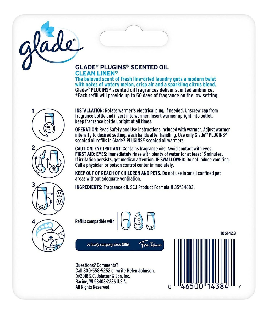 Glade Plugin Aceite Aromático, Ambientadores De Recambio, 1,