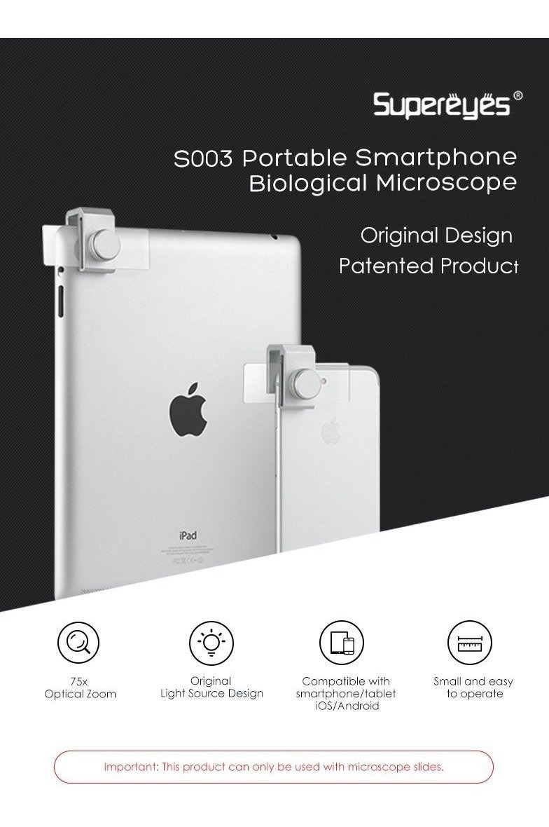 Adaptador De Cámara Supereyes Smartphone Microscopio Para Ip