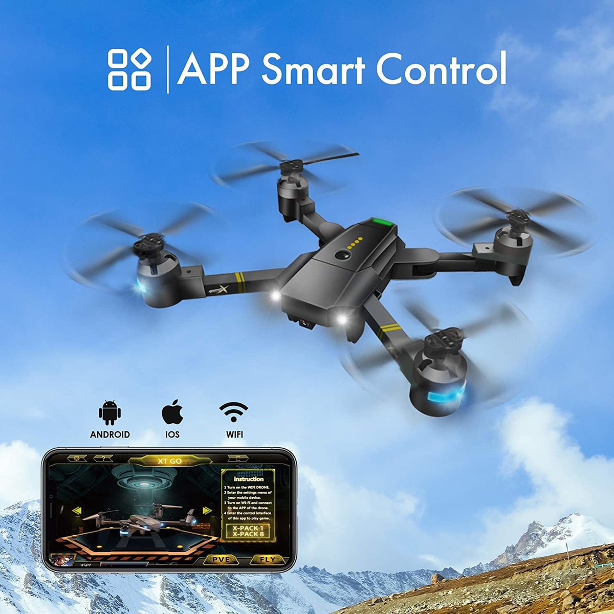 Drone Con Cámara Para Adultos - Quadcopter Rc Gran Principia