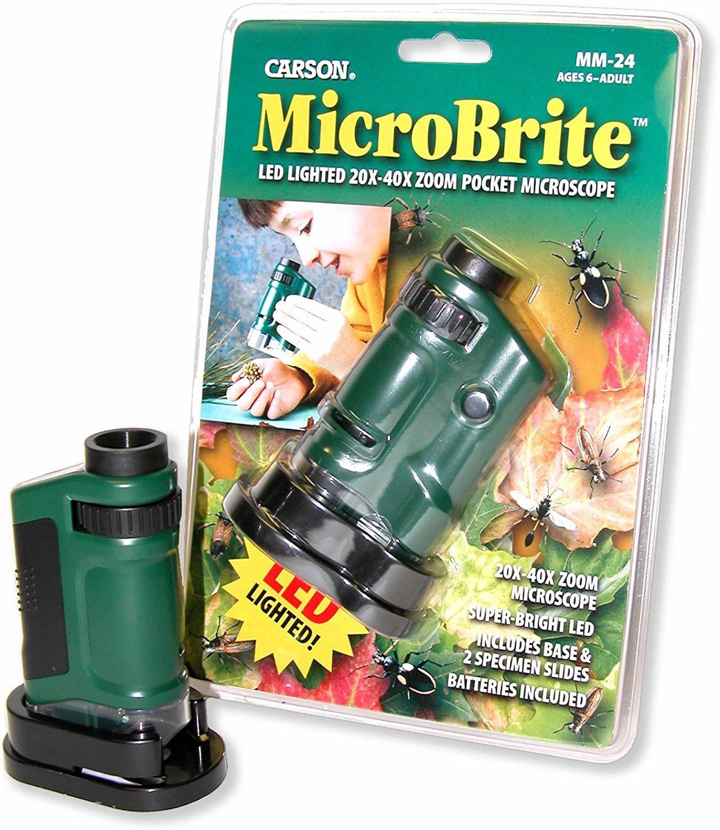 Carson Microbrite 20x-40x Led Lighted Pocket Microscope For