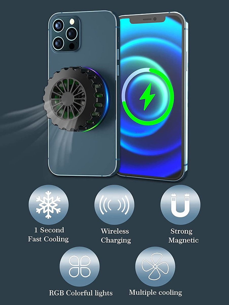 Wuoji Enfriador Magnético Inalámbrico Para Teléfono, Ventila