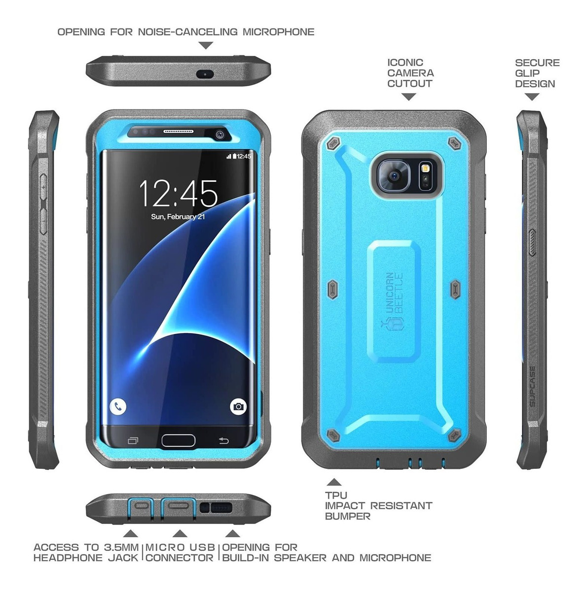 Carcasa Para Galaxy S7 Edge, Carcasa De Cuerpo Completo Supc