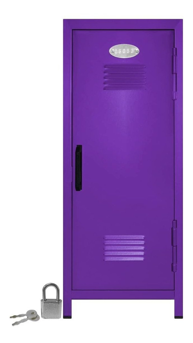 Mini Armario Con Cerradura Y Llave Púrpura -10.75 Alto X 4.