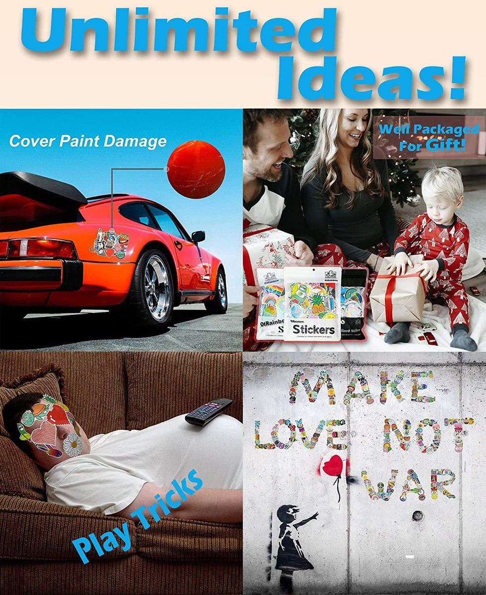 200 Calcomanías De Vinilo Al Azar Para Patineta, Paquete Var