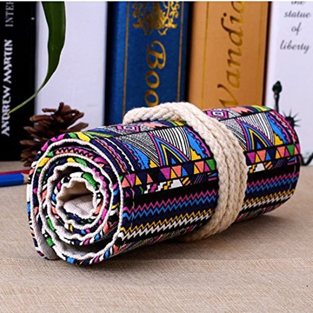 Fenical Lona Coloreada Caja De Lápiz De 72 Lápiz Rollo Wrap