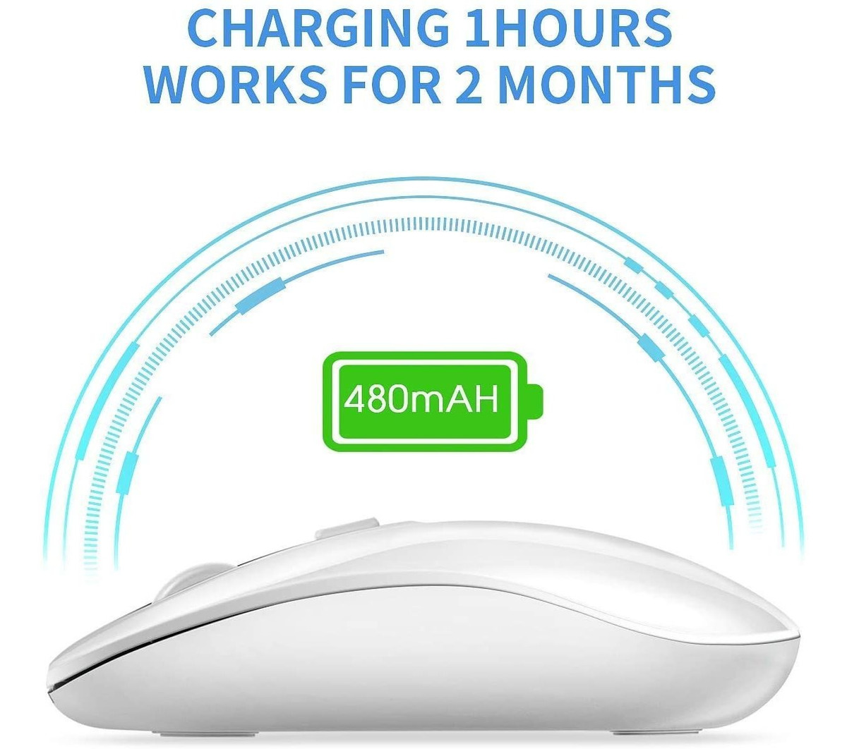 Mouse Inalámbrico 2 En 1 Bluetooth4.0/2.4g Recargable Blanco