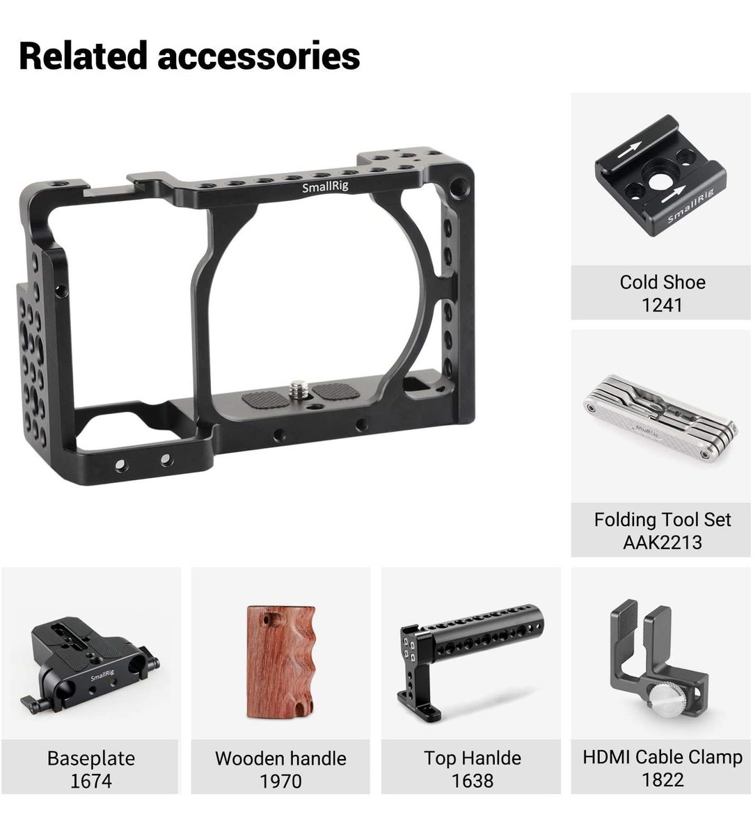 Smallrig - Jaula Para Cámara Sony A6000 A6300 Ilce-6000 Ilce