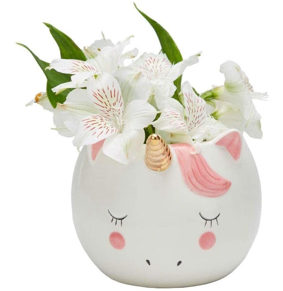 Streamline - Maceta De Porcelana Con Diseño De Unicornio