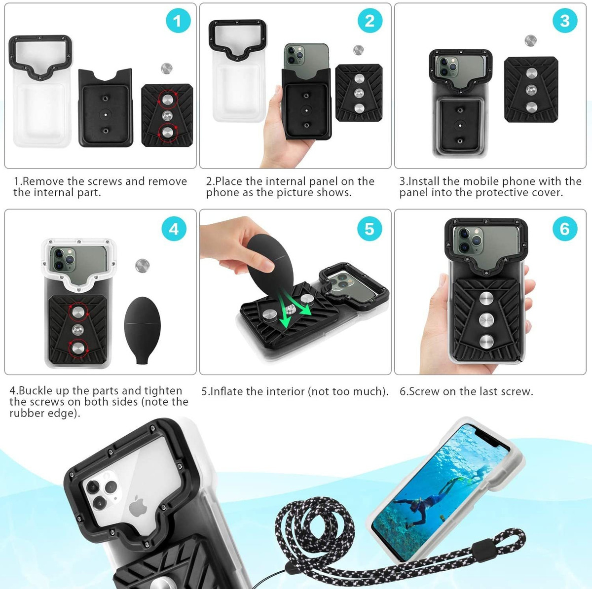 Zenoplige - Funda Para Teléfono De Buceo Profesional, Ajuste