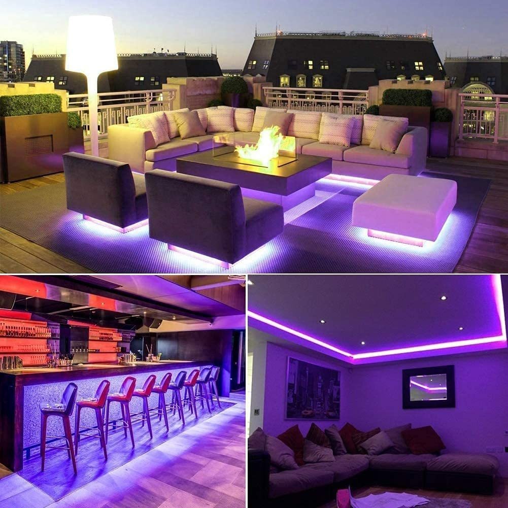 Ontesik Tira De Luz Negra, 39.4 Ft, Flexible, Luz Uv Negra C