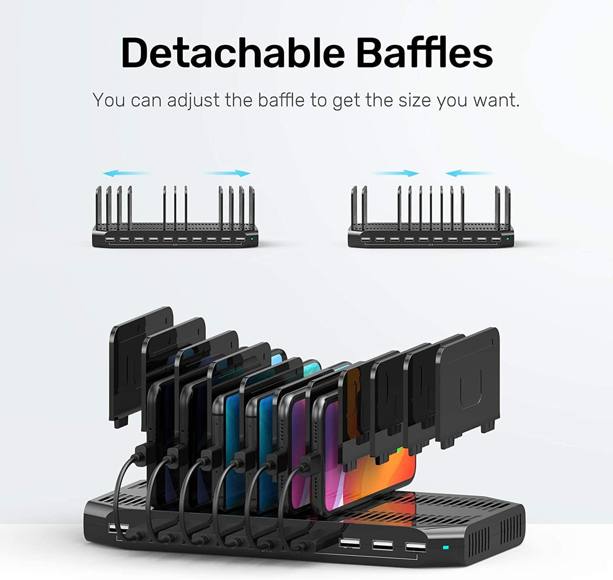 Unitek - Estación De Carga Usb, 10 Puertos Rápidos Usb De Ca