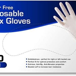Guantes Desechables De Látex, Sin Polvo, Grandes (100 Guante