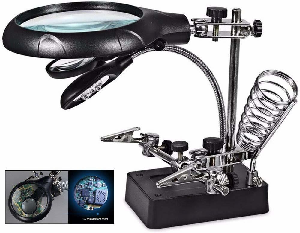 2,5x 7,5x 10 Veces Más Luz Lupa De Escritorio Y Lámpara Help