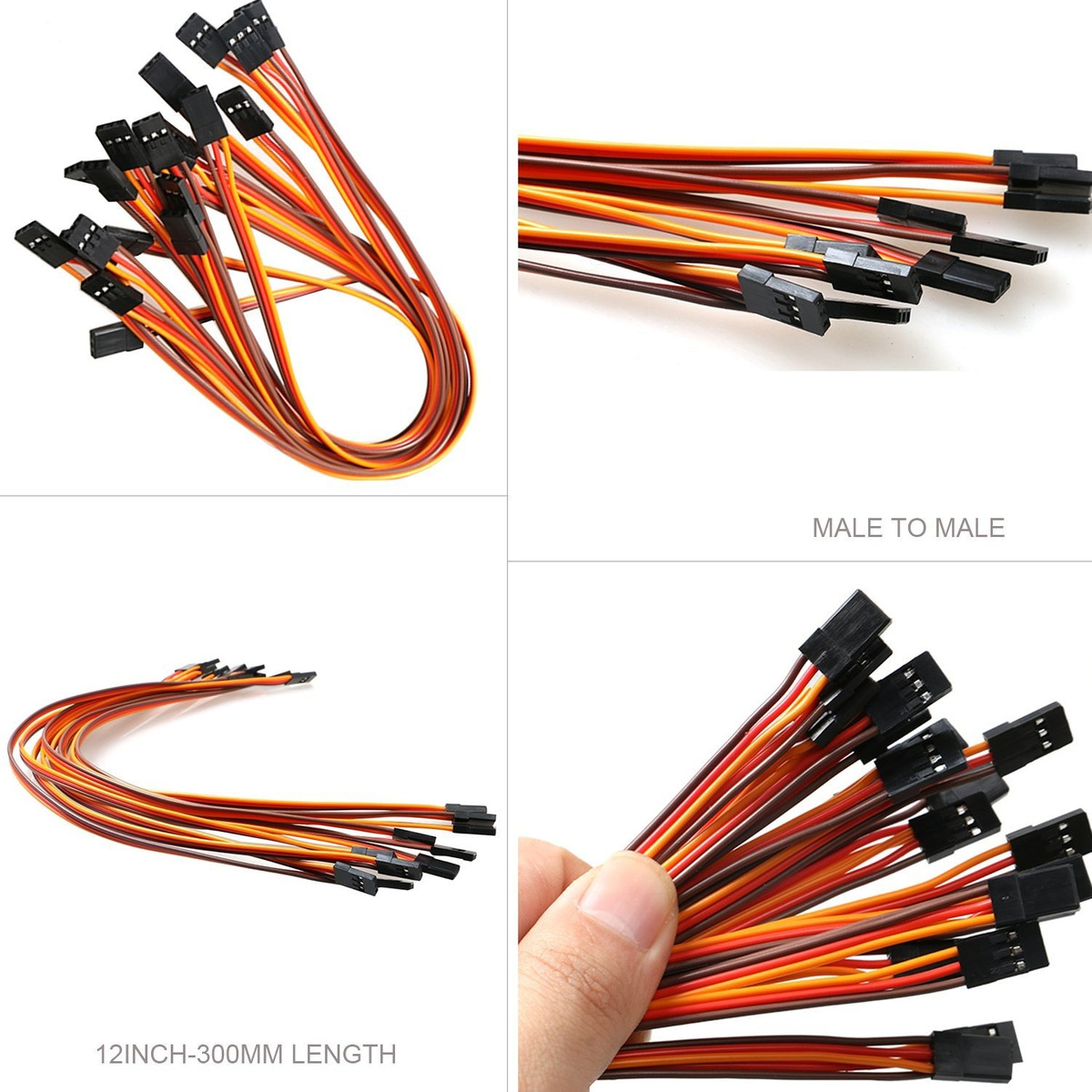 Vimvip 3 Pines 30cm Servo Cable De Extensión 22 Awg 60 Núcle