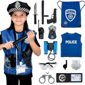 Oficial De Policía De Rol Kit – 15 Pieza Policía Juego De Im