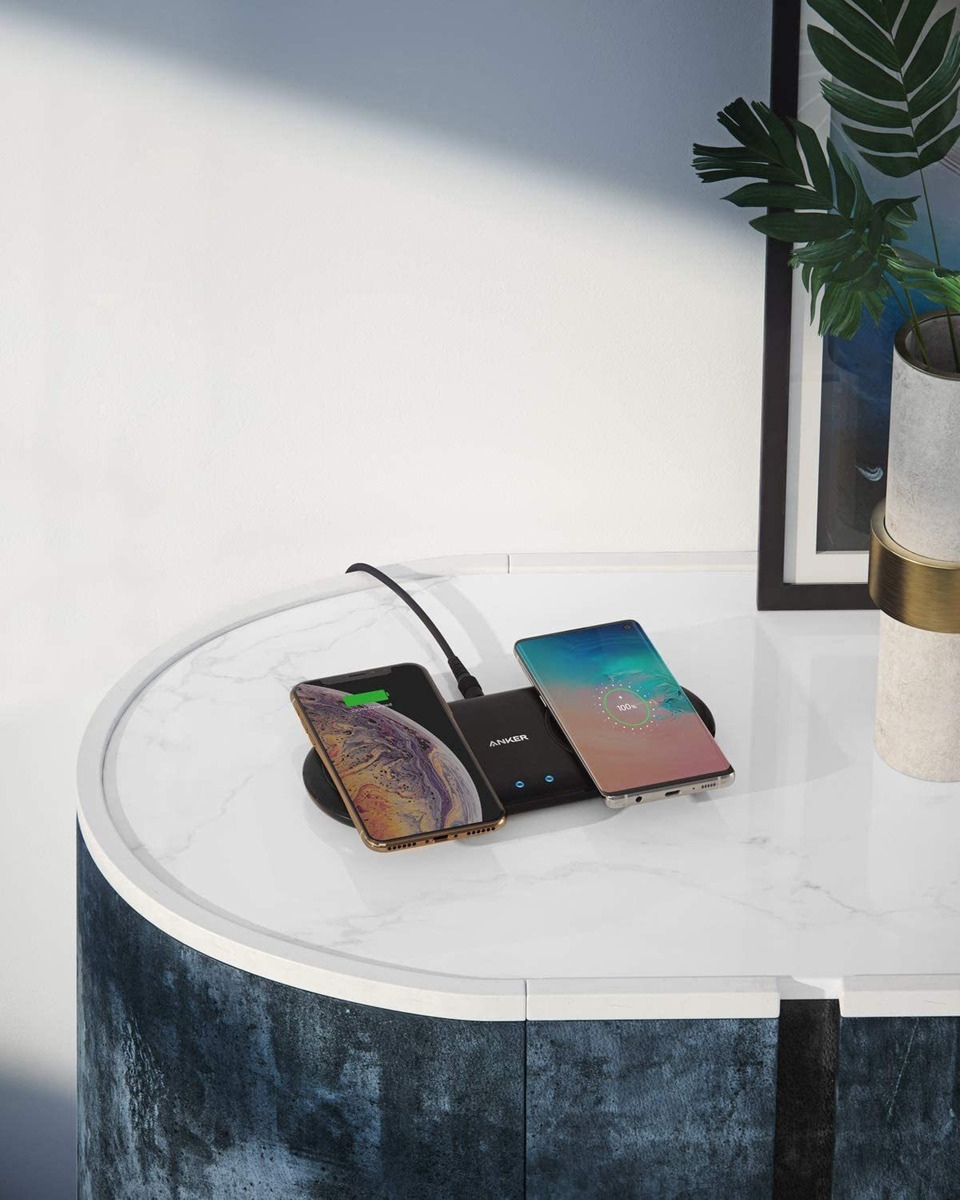 Anker Cargador Inalámbrico, Powerwave 10 Dual Pad, Certifica