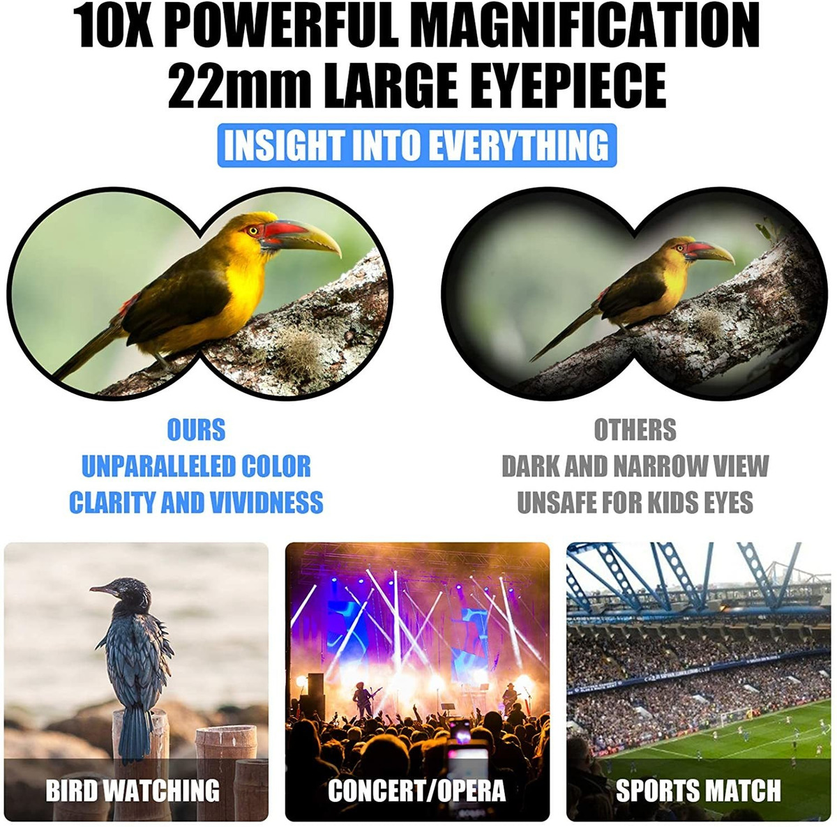 Binoculares Para Niños, Binoculares Compactos Para Observaci