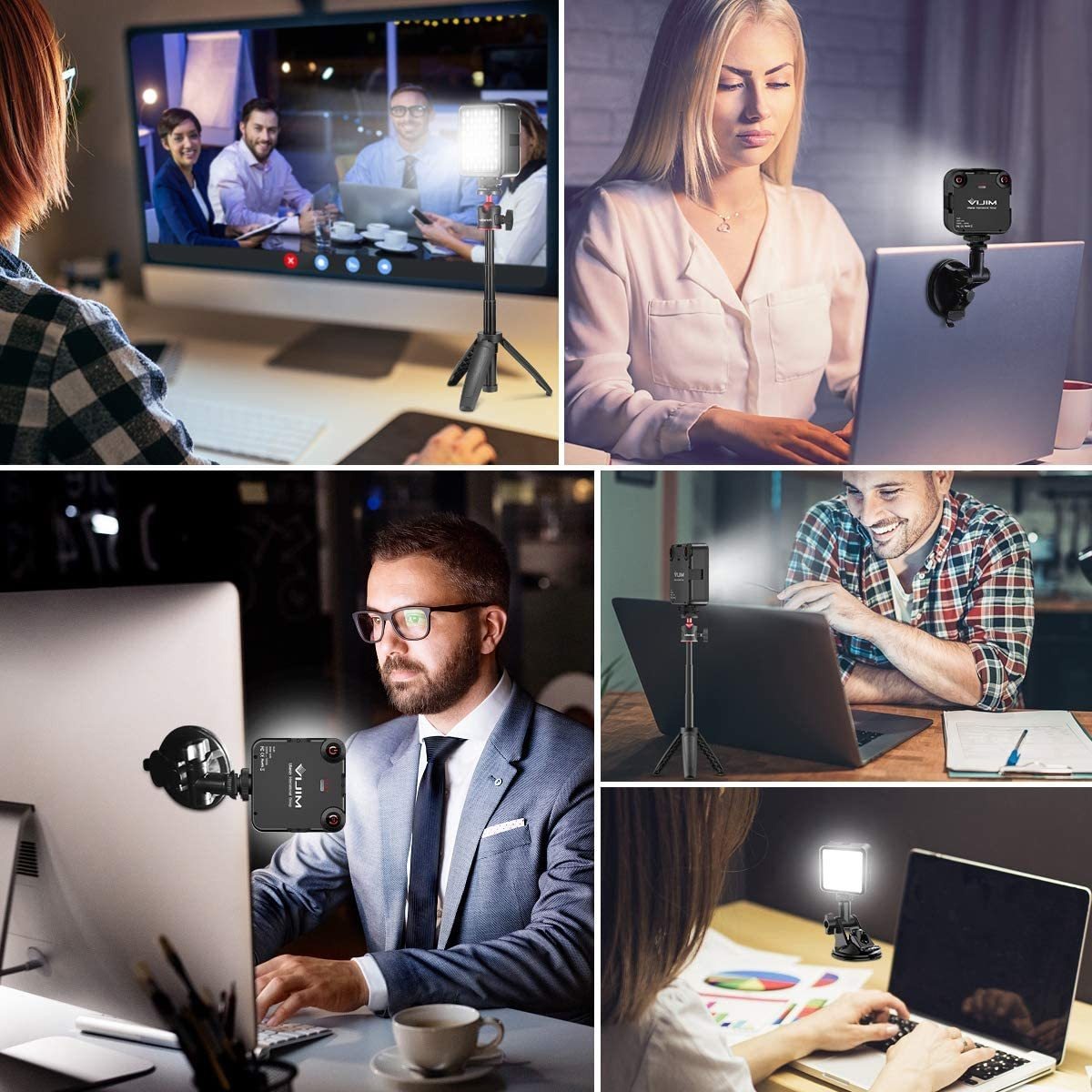 Ulnazi - Luz De Vídeo Con Trípode Y Ventosa Para Videoconfer