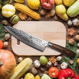 Cuchillo De Chef Japonés Vg10 Damasco Super Steel