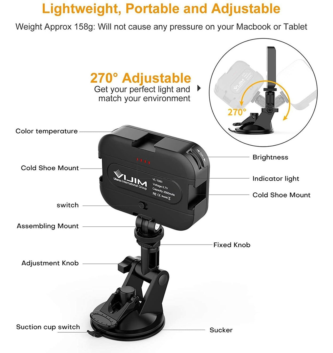 Ulanzi - Kit De Iluminación Para Videoconferencia Con Zoom P