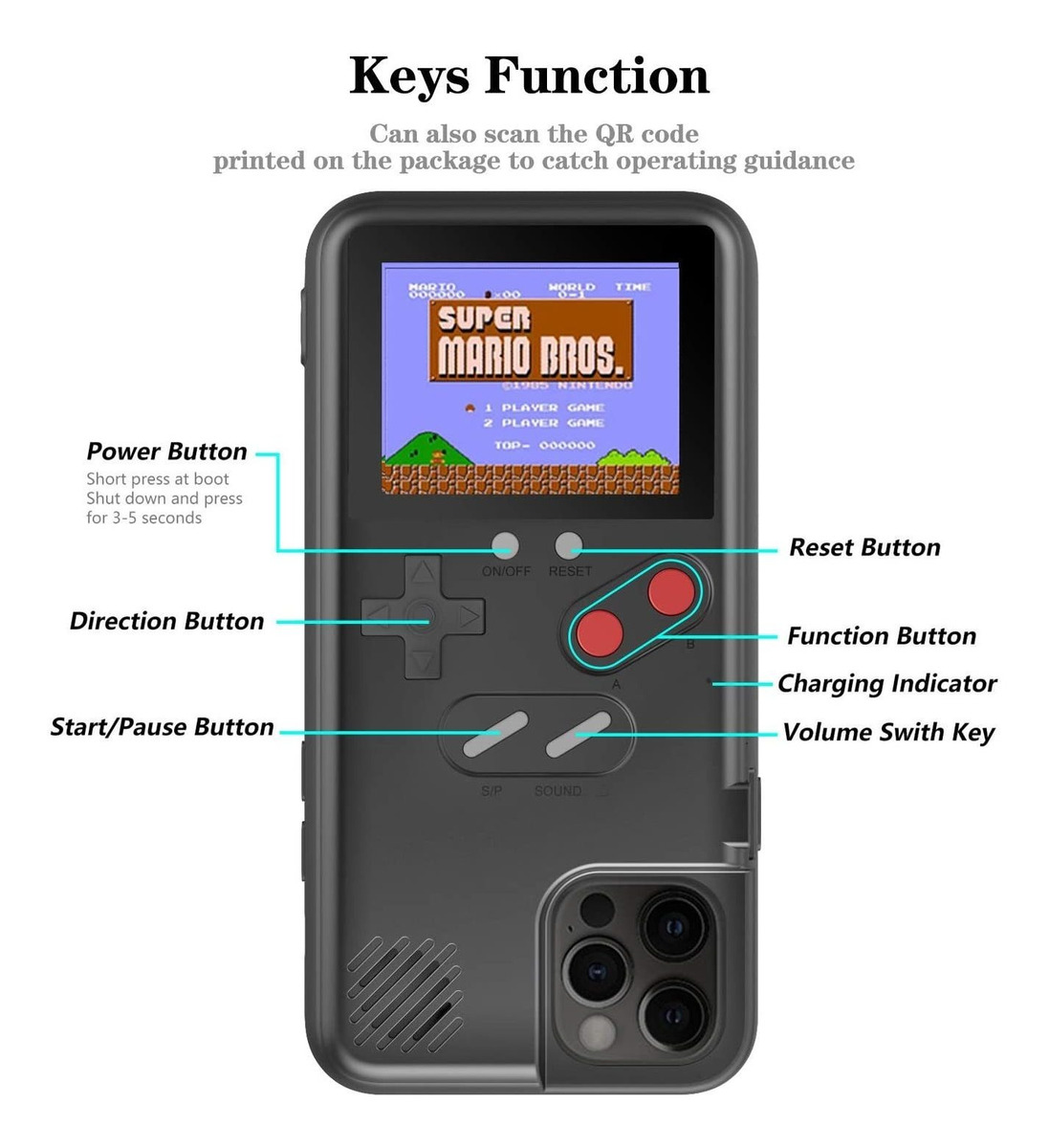 Autbye Gameboy: Funda Para iPhone, Retro 3d Funda De Teléfon