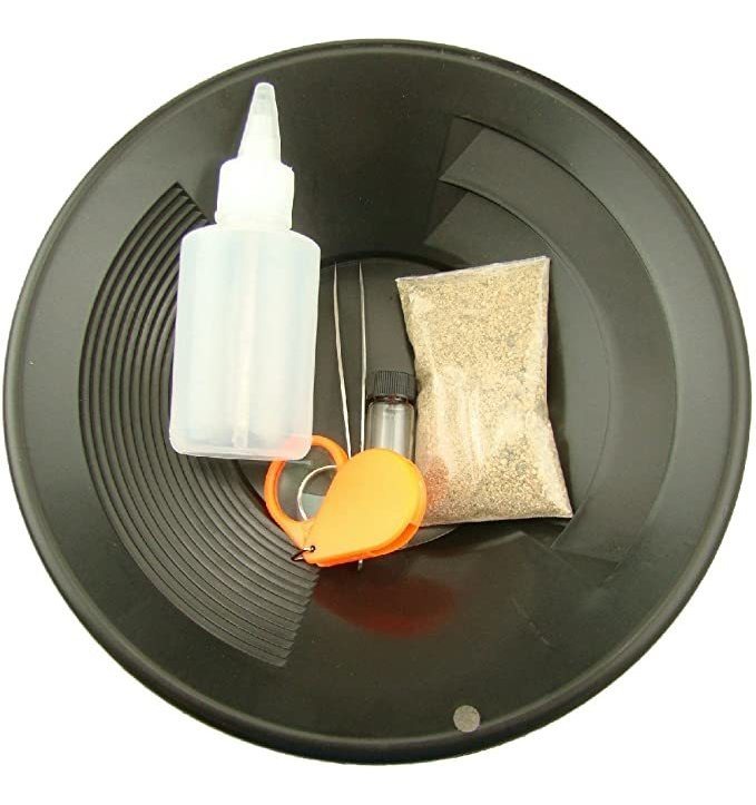 Fiebre Del Oro Minería Kit Real Paydirt-negro Oro Pan-vial-d
