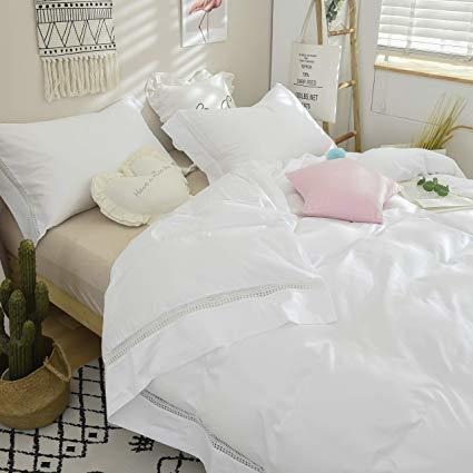 Fadfay Duvet Cover Set Extragrande Ropa De Cama Blanca Elega