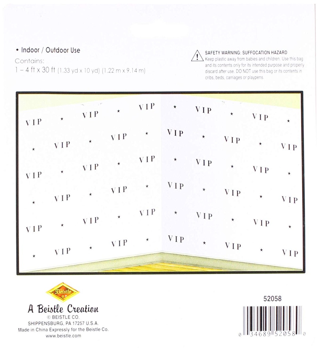 Telón De Fondo Vip Partido De Accesorios (1 Cargo) (1 / Pkg)