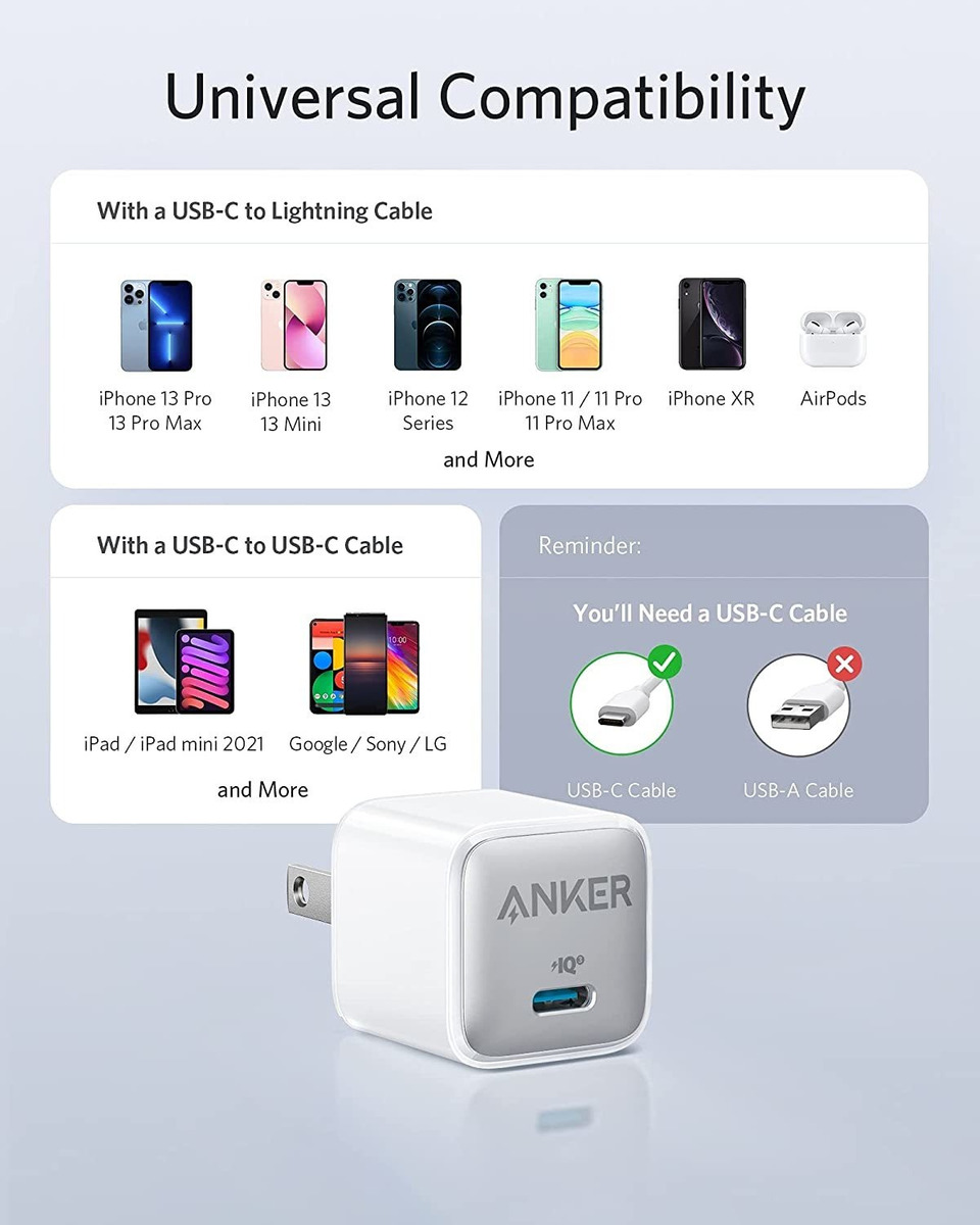 Anker - Cargador 511 (anker Nano Pro) 20w Piq 3.0, Cargador