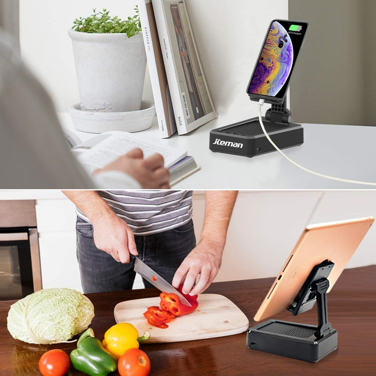 Cell Phone Stand With Wireless Bluetooth Speaker And Anti-sl