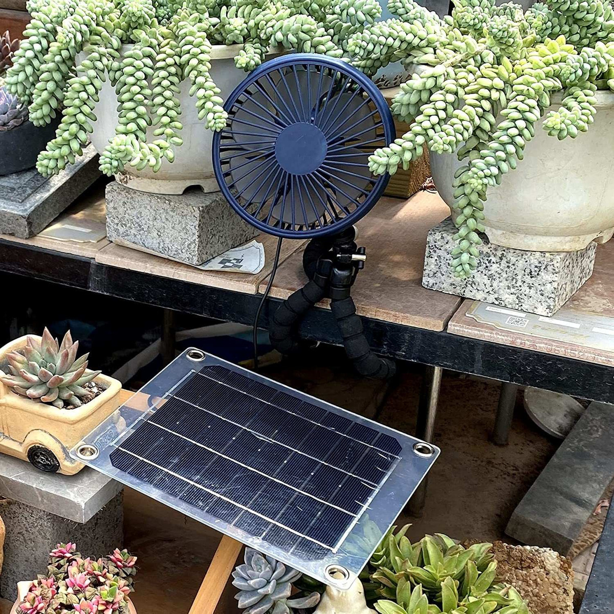 Ventilador Solar 5 W 5 Pulgadas Para El Hogar Al Aire Libre