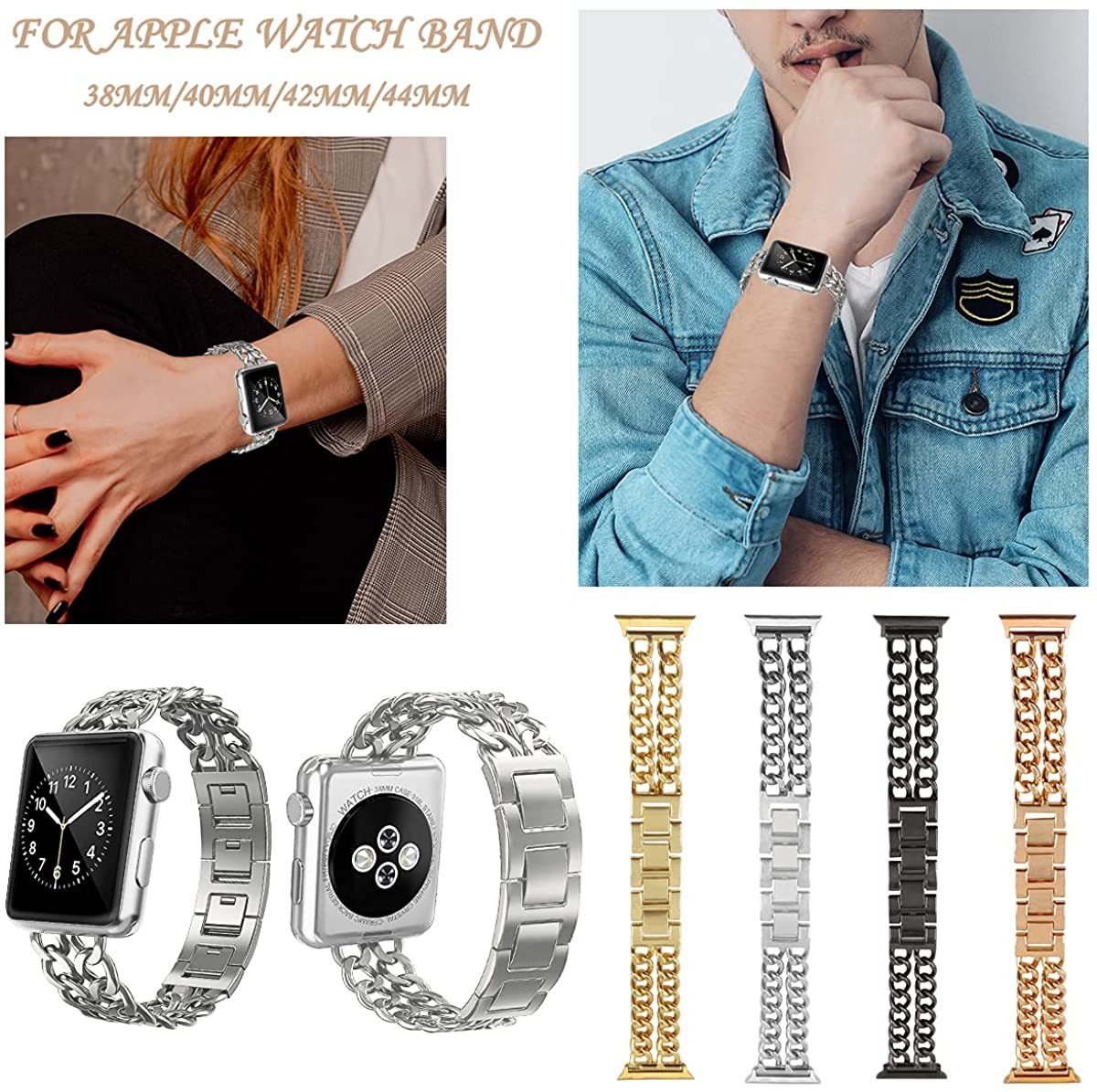 Yeapree - Correa De Metal Compatible Con Apple Watch Band 1.