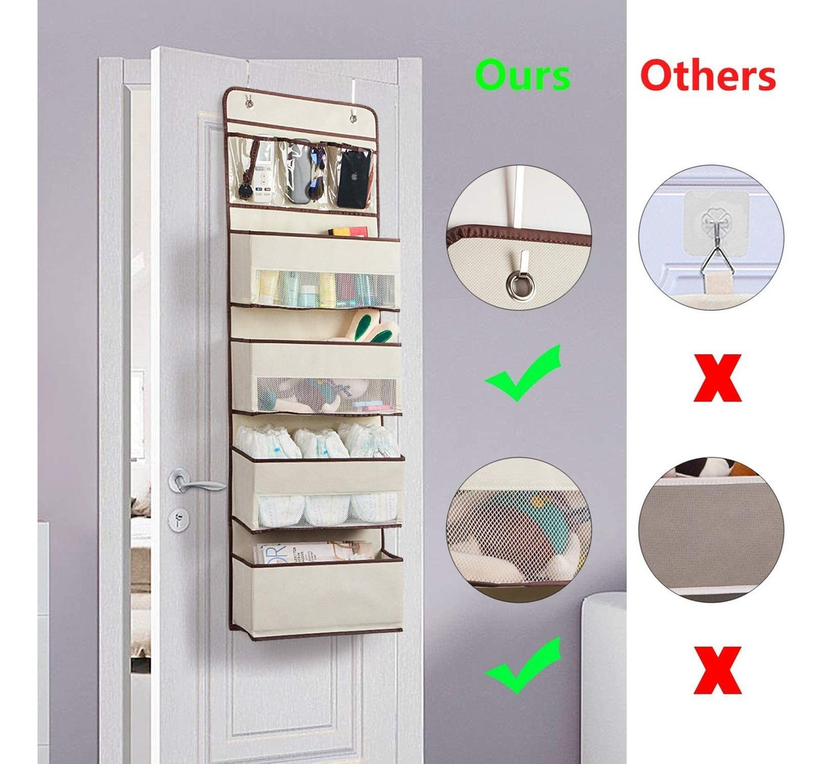 Univivi Puerta Colgando Organizador Del Armario Del Cuarto D