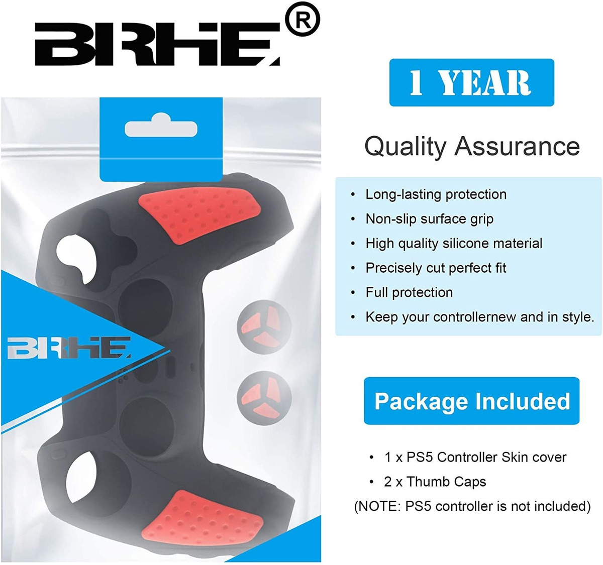 Brhe Ps5 - Funda Protectora De Silicona Antideslizante Para