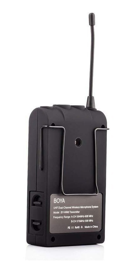 Sistema De Micrófono Boya By-wm8 Uhf Doble Canal Inalámbrico