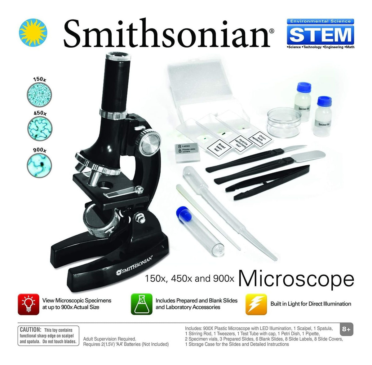 Smithsoniannsi - Microscopio (150 X, 450 X Y 900x)