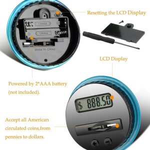 Alcancía Digital Para Adultos, Contador De Monedas Con Lcd,