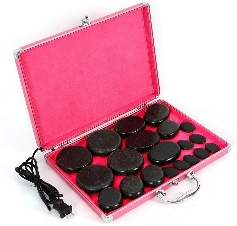 Mein Lay Piedras Calientes Masaje Conjunto, 20 Pcs Basalto P