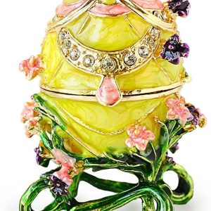 Florido Faberge Huevo Pintado A Mano Con Esmalte Rico Y Espu
