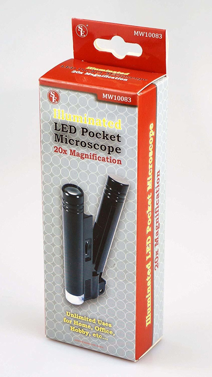 Se Mw10083 Led Iluminado Microscopio De Bolsillo Con 20 X Am