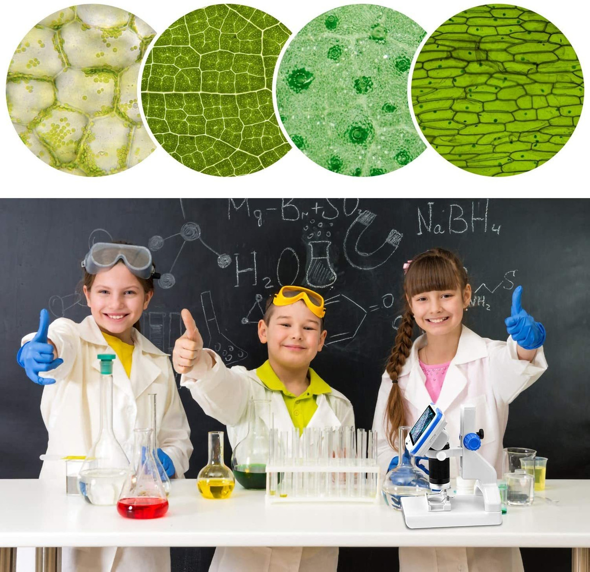 Stpctou Lcd Microscopio Digital De 5 Pulgadas Fhd Pantalla 2