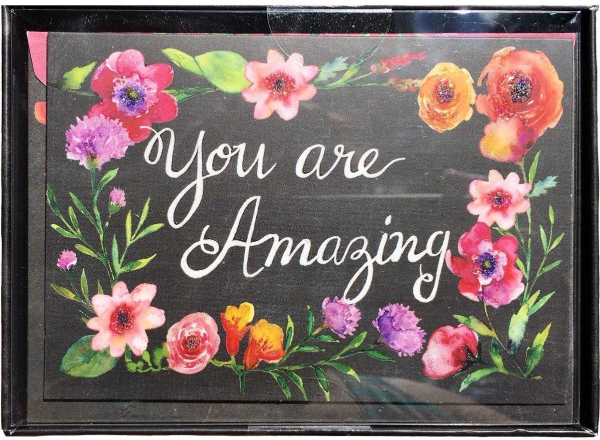 Punch Estudio Ventana Caja Set De 12 Glitter Embellished Bla